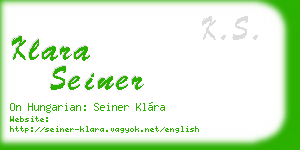 klara seiner business card
